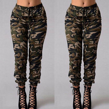 Women's Classic Skinny Camouflage Jeans with Drawstring | Great for Casual Days