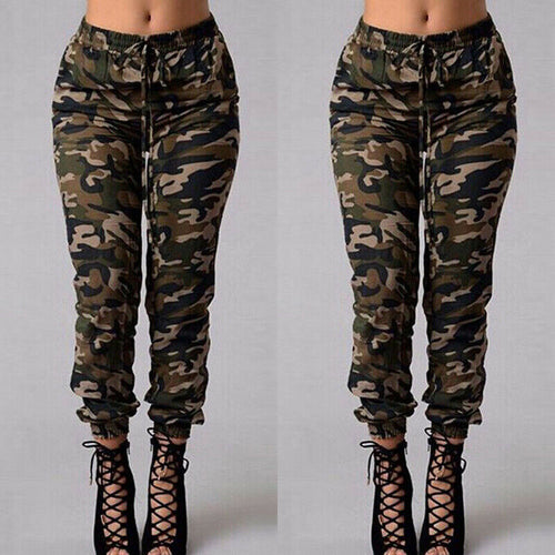 Women's Classic Skinny Camouflage Jeans with Drawstring | Great for Casual Days