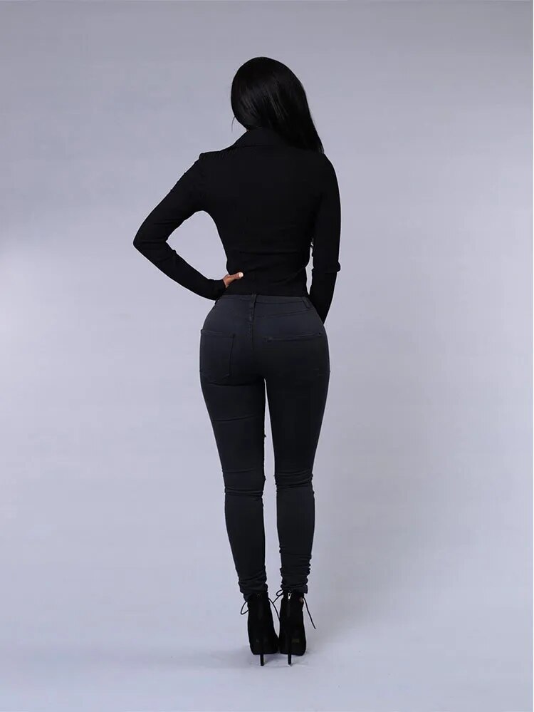 Women's Casual Skinny High-Waisted Ripped Jeans | Great for Casual Days