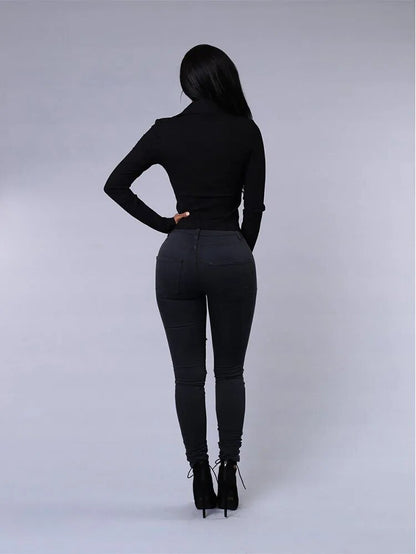 Women's Casual Skinny High-Waisted Ripped Jeans | Great for Casual Days