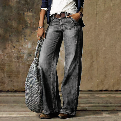 Women's Casual High-Waisted Straigh Leg Baggy Jeans | Great for All Seasons
