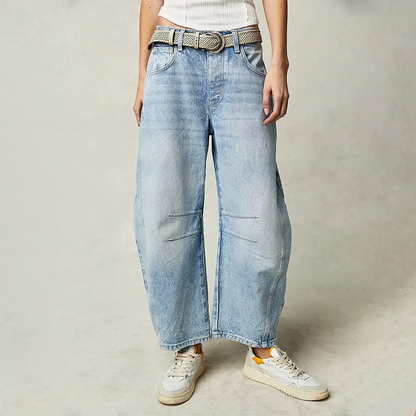 Women's Easy to Wear Solid Wide Leg Baggy Denim Pants | Great for All Seasons