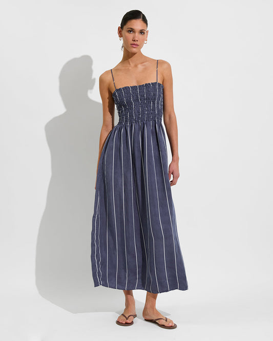 Cabana Maxi Dress - Holiday Stripe: Varsity / Coconut
