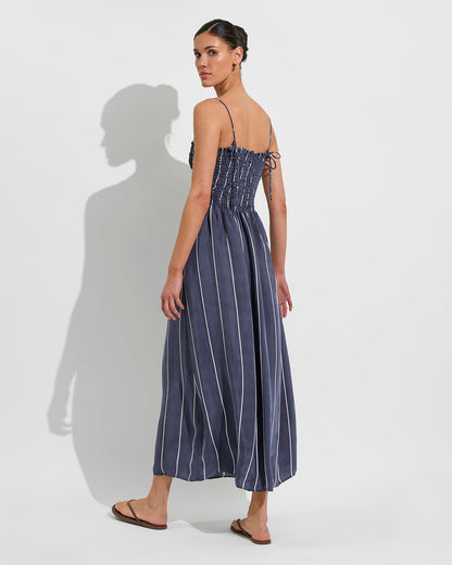 Cabana Maxi Dress - Holiday Stripe: Varsity / Coconut