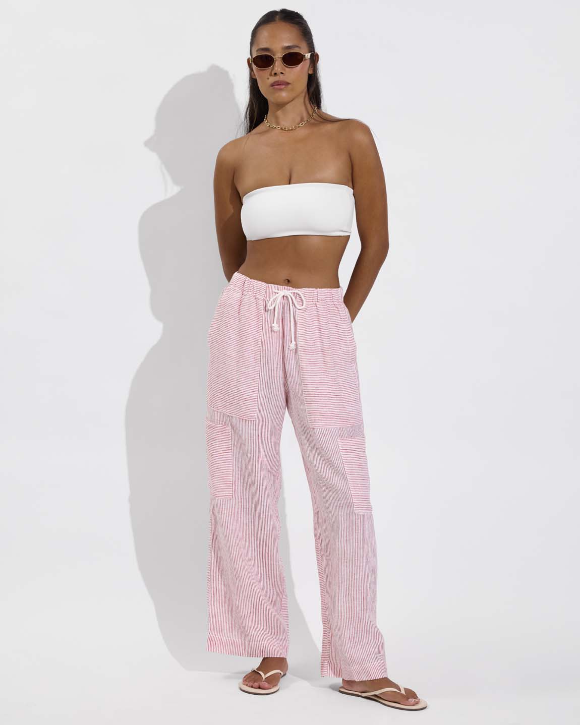 Carry On Pant - Coastal Stripe: Sweet Chili Heat / Coconut