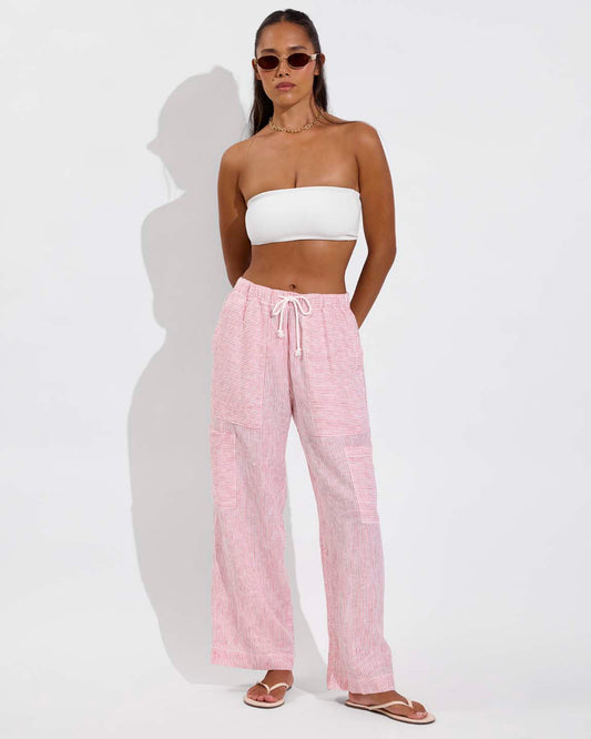 Carry On Pant - Coastal Stripe: Sweet Chili Heat / Coconut