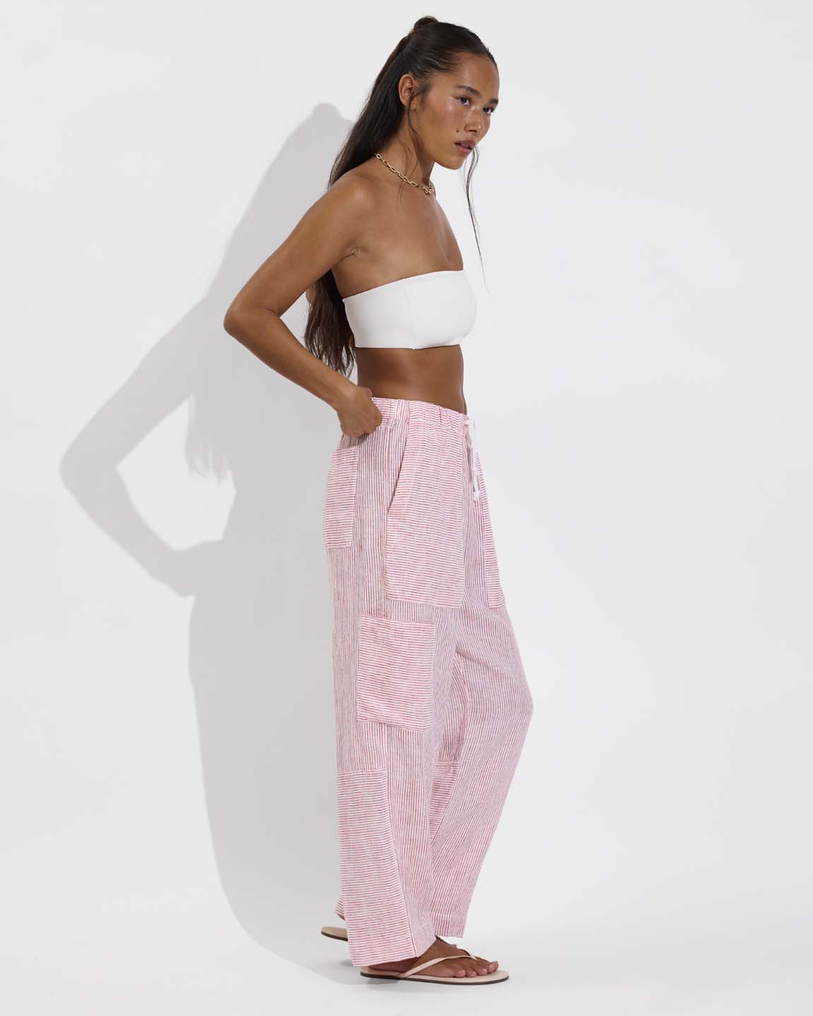 Carry On Pant - Coastal Stripe: Sweet Chili Heat / Coconut