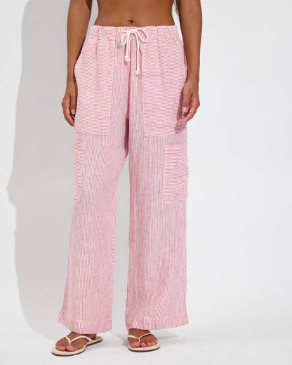 Carry On Pant - Coastal Stripe: Sweet Chili Heat / Coconut