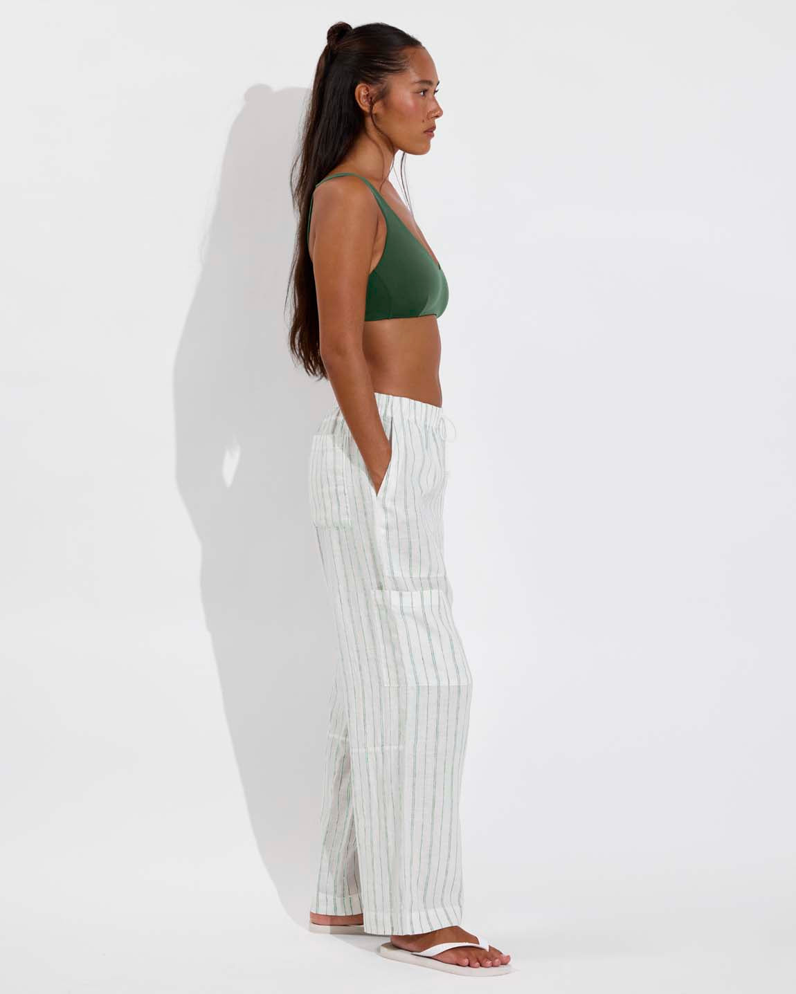Carry On Pant - Sandbar Stripe: Coconut / Tropics