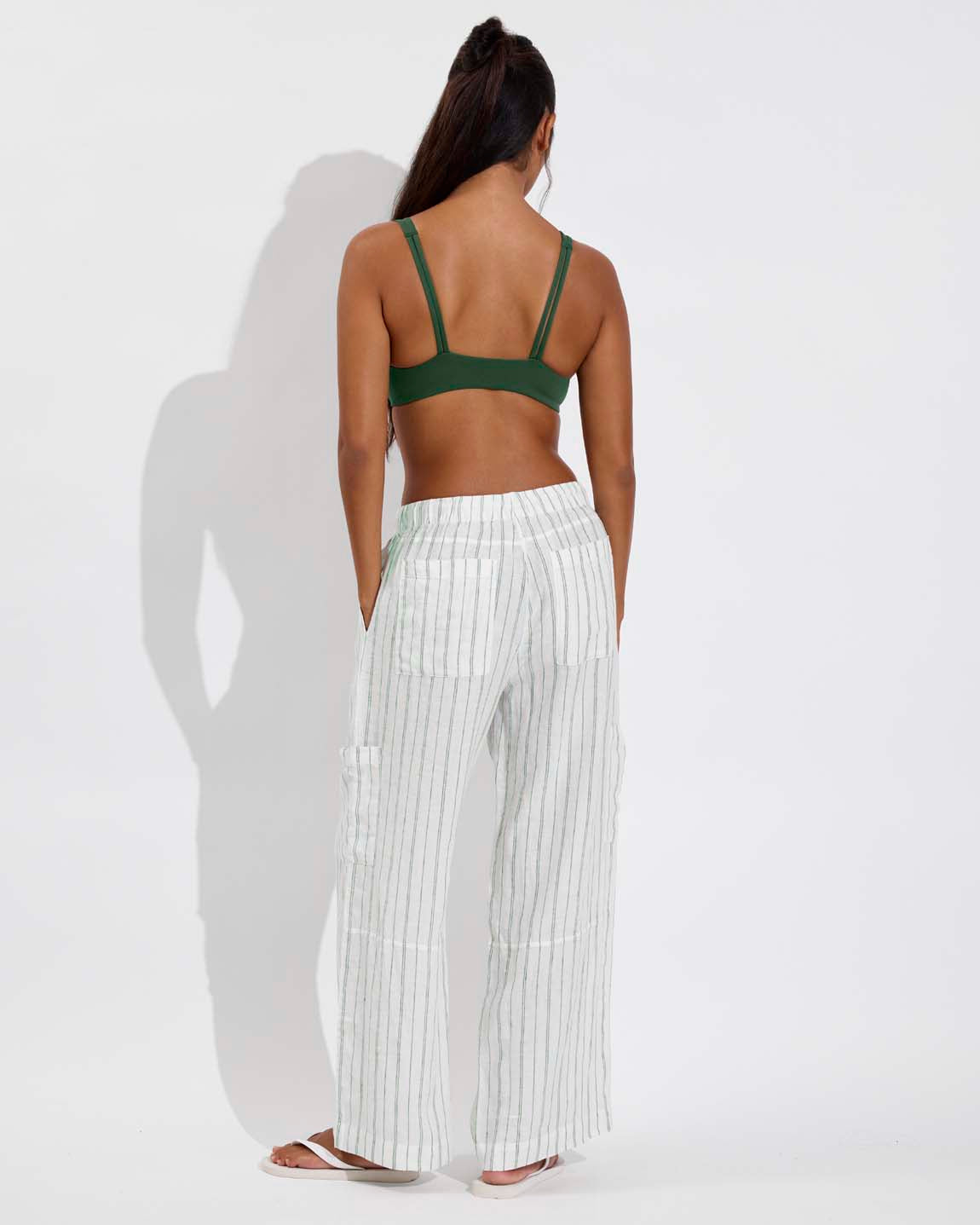 Carry On Pant - Sandbar Stripe: Coconut / Tropics