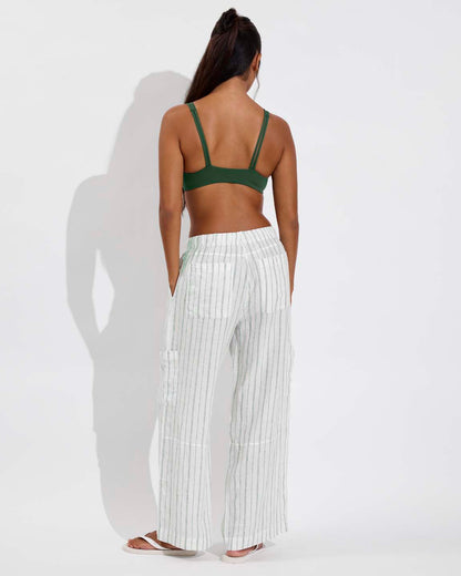 Carry On Pant - Sandbar Stripe: Coconut / Tropics