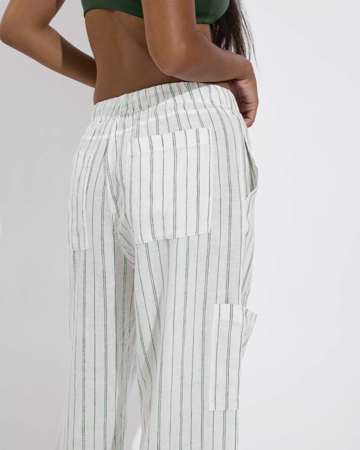 Carry On Pant - Sandbar Stripe: Coconut / Tropics