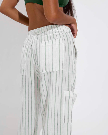 Carry On Pant - Sandbar Stripe: Coconut / Tropics