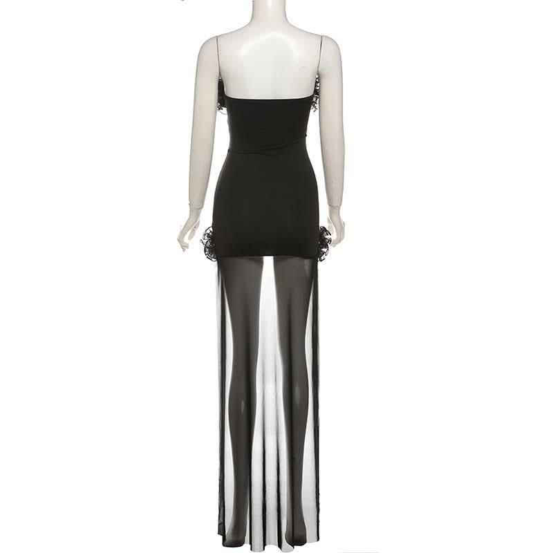 Ruffle mesh corset lace up mini dress  | Festival Outfits Women