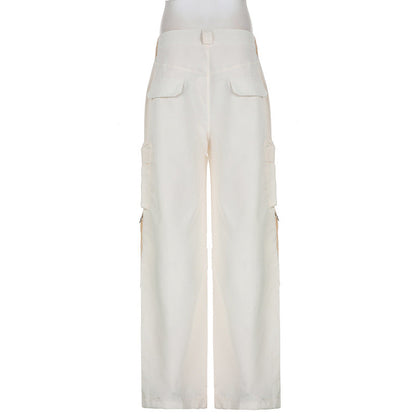 Washed Gray Baggy Cargo Jeans