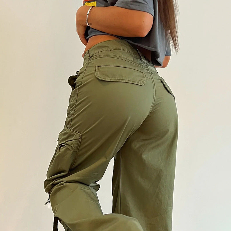 Washed Gray Baggy Cargo Jeans