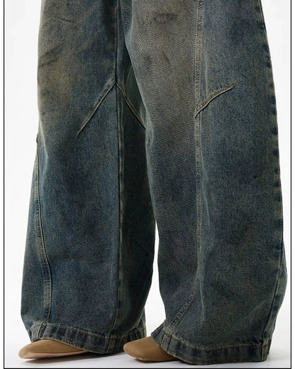 Extreme Wide-Leg Vintage Wash Jeans