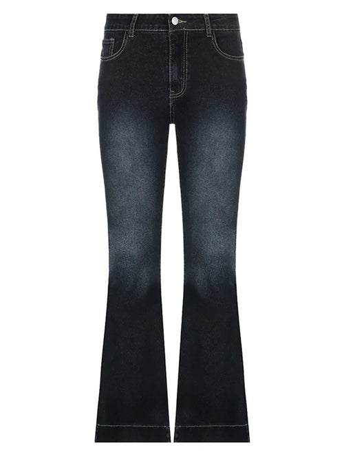 Women's Vintage Low-Waist Dark Wash Flared Jeans | Great for Everyday Wear
