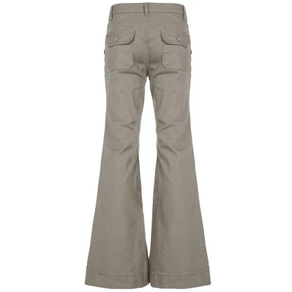 Slim Fit Simple Flared Pants Women High Fashion Causal England Style All-Match Basic Jeans Classical Clothing