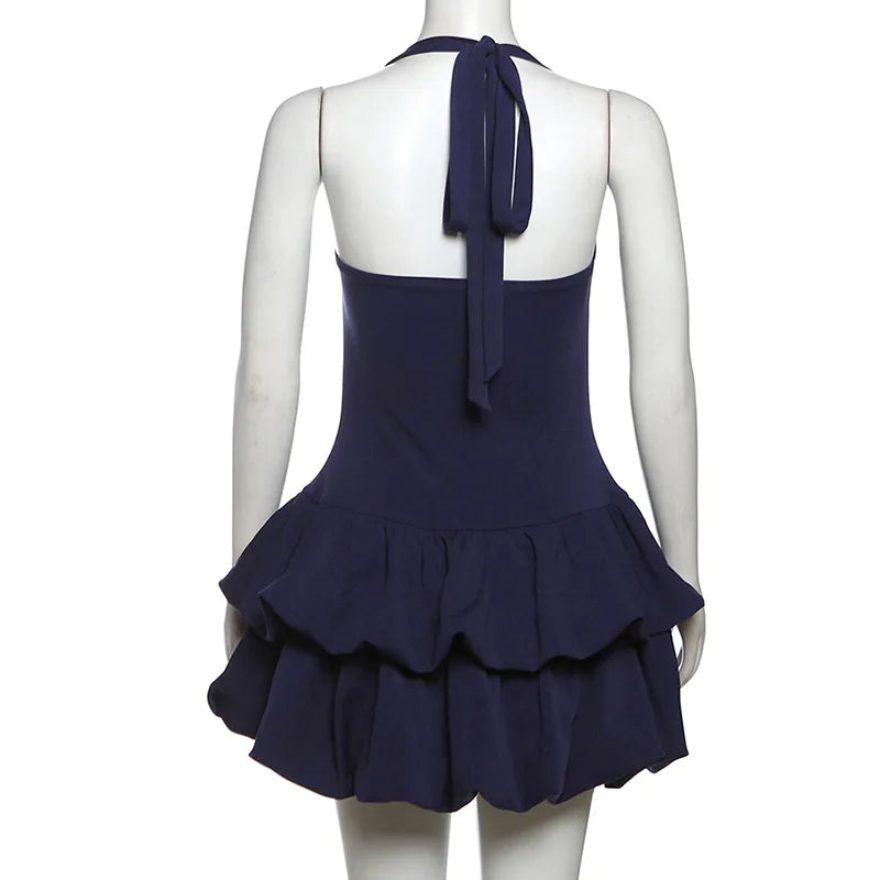 Sexy Backless Spring Mini Dress Women Square Collar Patchwork Bandeau Fashion Solid 2025 New Dress Female Bodycon Dress