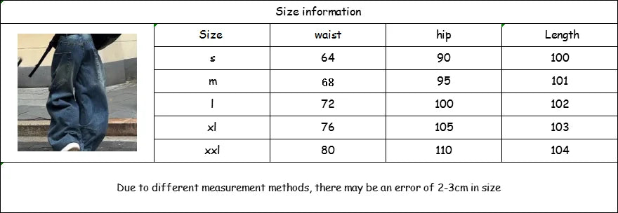 Fashionable High Street Straight Loose Jeans Simple Pocket Loose Wide-leg Jeans Harajuku Style Hip Hop Y2k Pants Baggy Pants