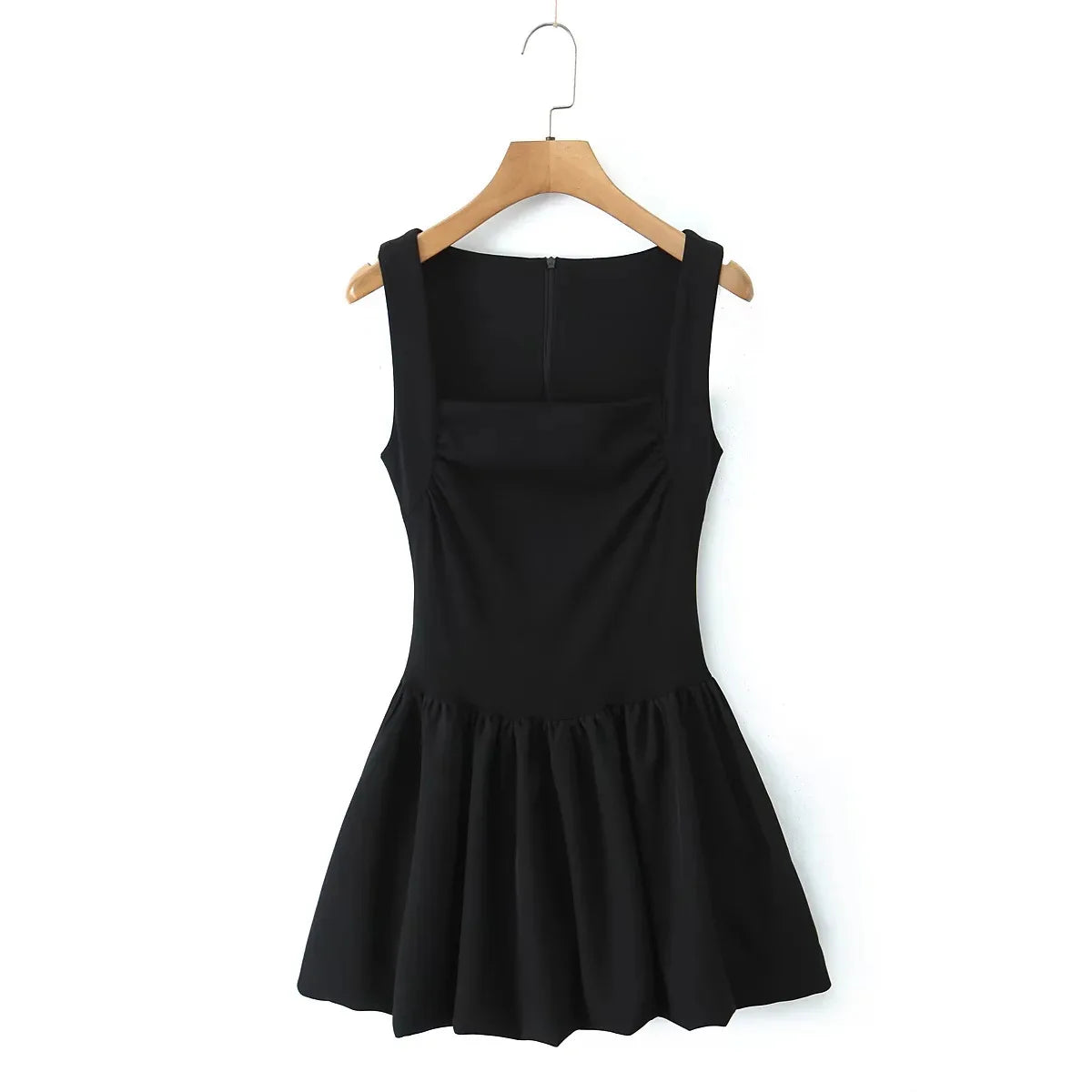 Spring New Pink Sweet Mini Dress Women Square Collar Sleeveless Short A-line Vestidos Elegant Fashion Casual Female Dresses 2025