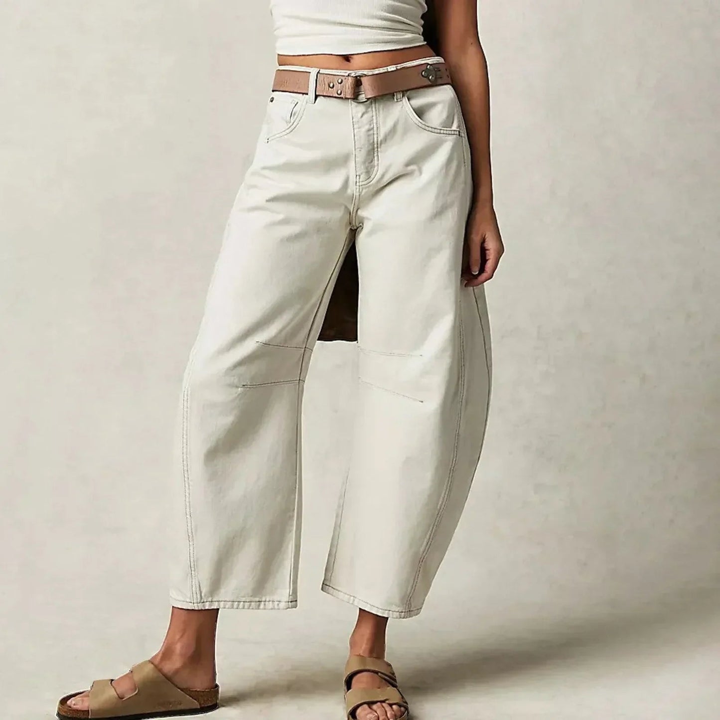 Women's Easy to Wear Solid Wide Leg Baggy Denim Pants | Great for All Seasons