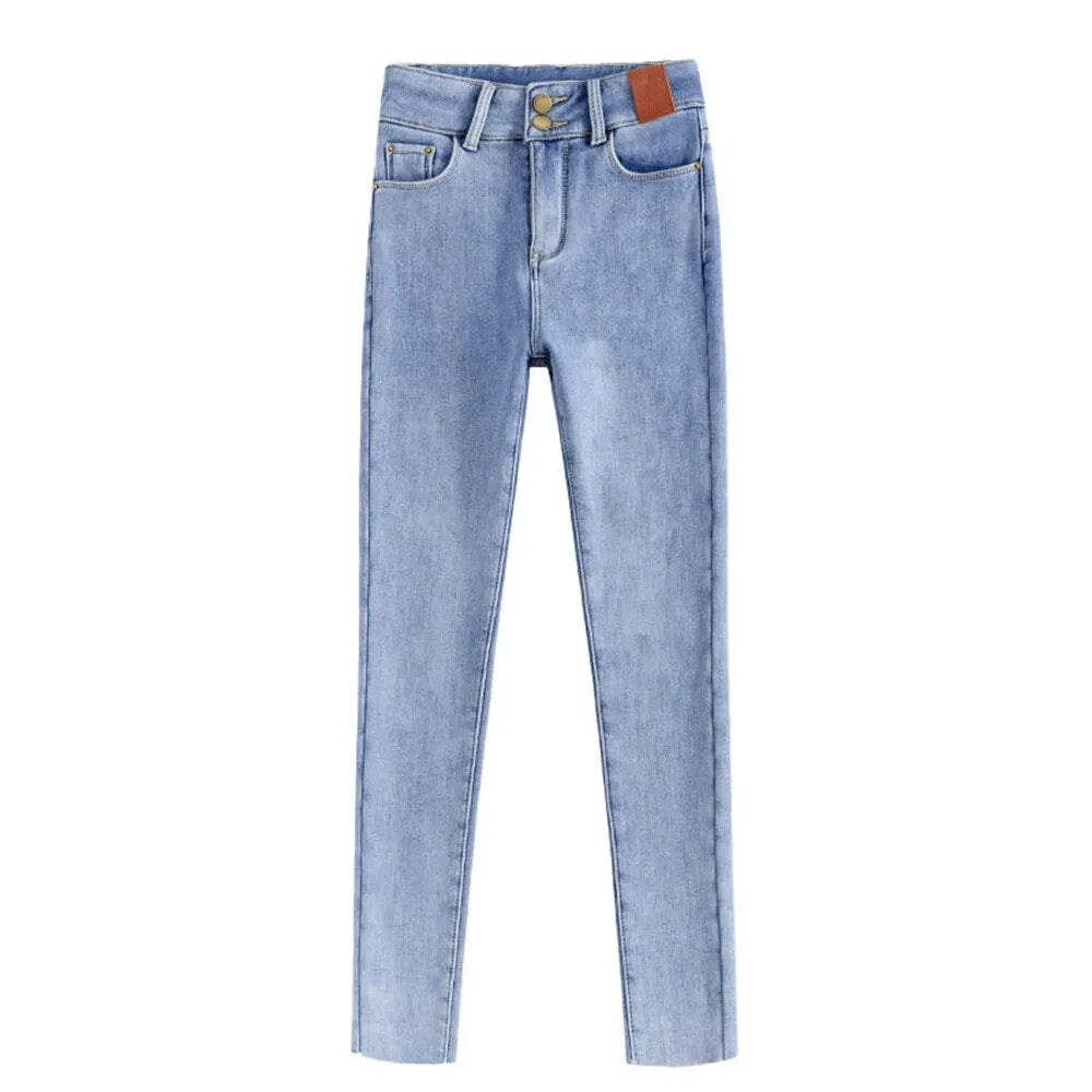 Women's Fleece Mid-Waist Ankle Length Jeans | Great for Everyday Wear