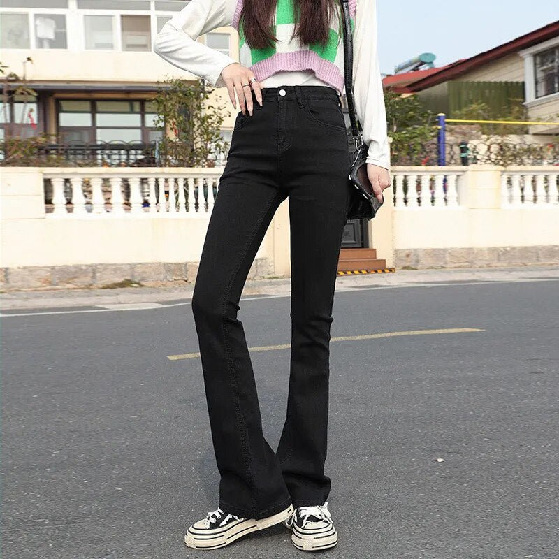 Women's Vintage High-Waist Flared Jeans | Great for All Seasons Wear