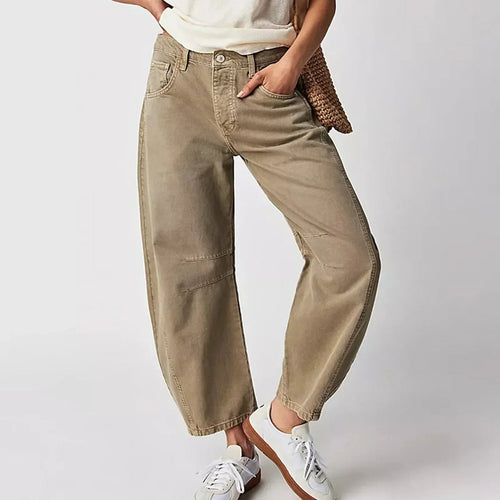 Women's Easy to Wear Solid Wide Leg Baggy Denim Pants | Great for All Seasons