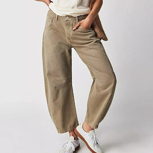 Women's Easy to Wear Solid Wide Leg Baggy Denim Pants | Great for All Seasons