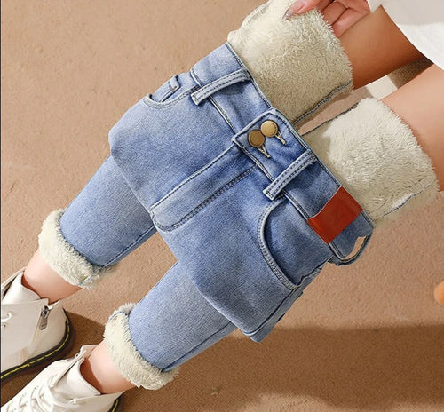 Women's Fleece Mid-Waist Ankle Length Jeans | Great for Everyday Wear