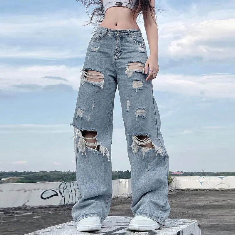 Women's Light Wash High Street Baggy Jeans | Great voor Casual Dagen