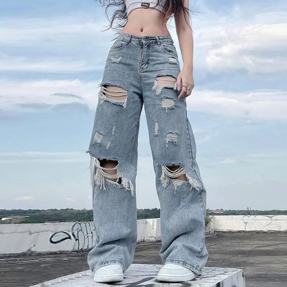 Women's Light Wash High Street Baggy Jeans | Great voor Casual Dagen