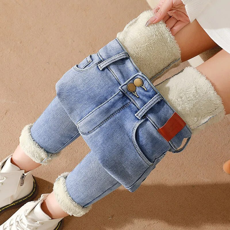 Women's Fleece Mid-Waist Ankle Length Jeans | Great for Everyday Wear