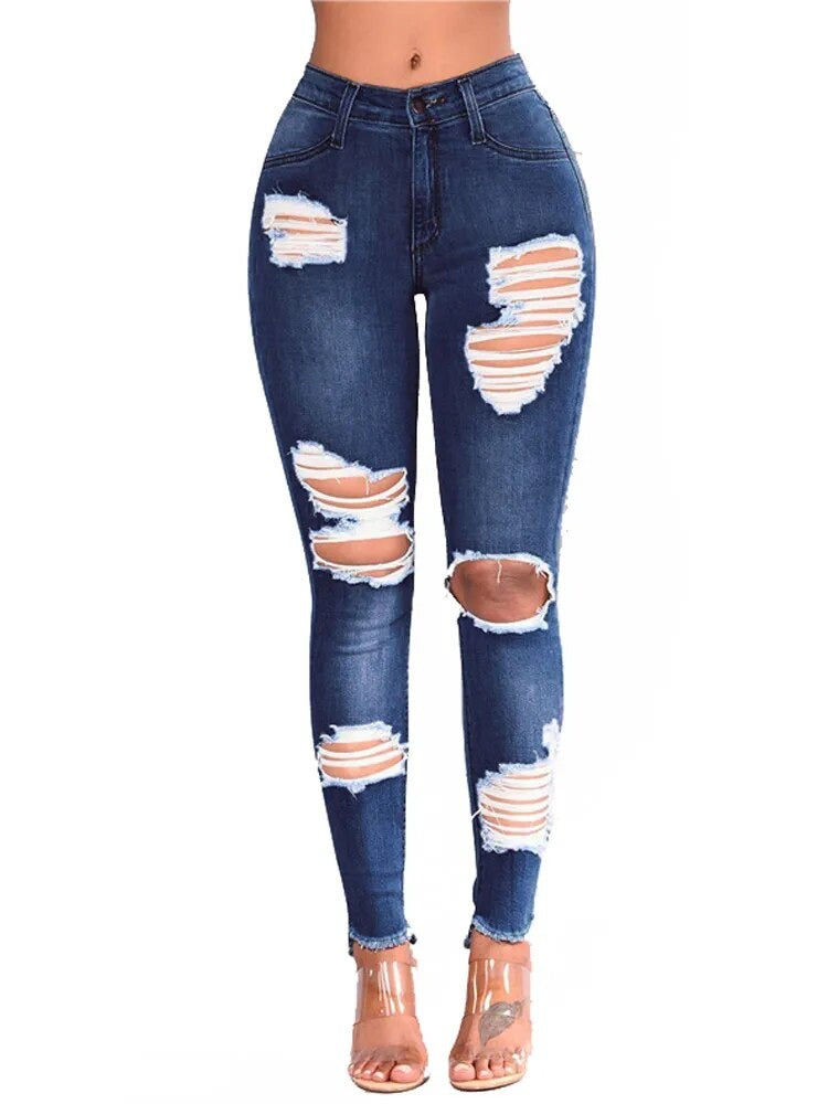 Women's Slim-Fit Ripped Denim Jeans | Great for Everyday Wear