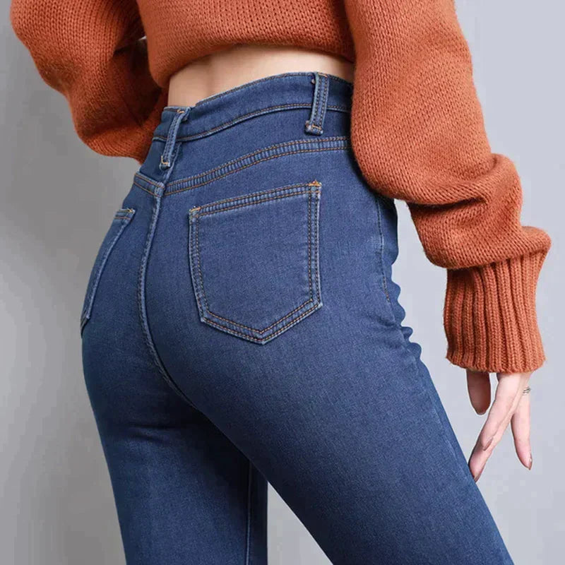 Women's Stretchy Skinny Winter Jeans with Fleece Lining | Great for Casual Days