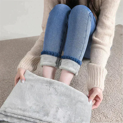 Women's Stretchy Skinny Winter Jeans with Fleece Lining | Great for Casual Days