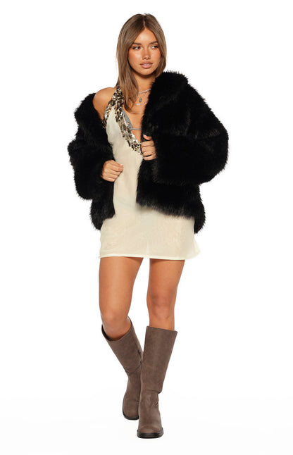 Westgate White Sequin Trim Mini Dress