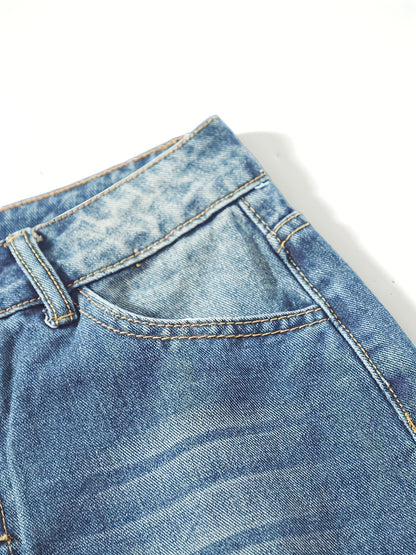 Women's Straight Leg Baggy Jeans with Slash Pockets | Great for Everyday Wear