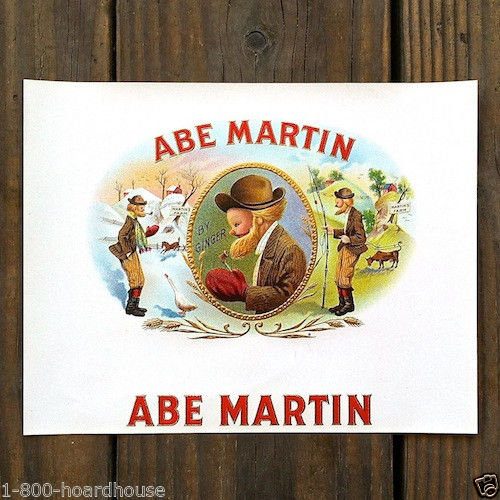 ABE MARTIN Gold Miner Cigar Box Label 1910s