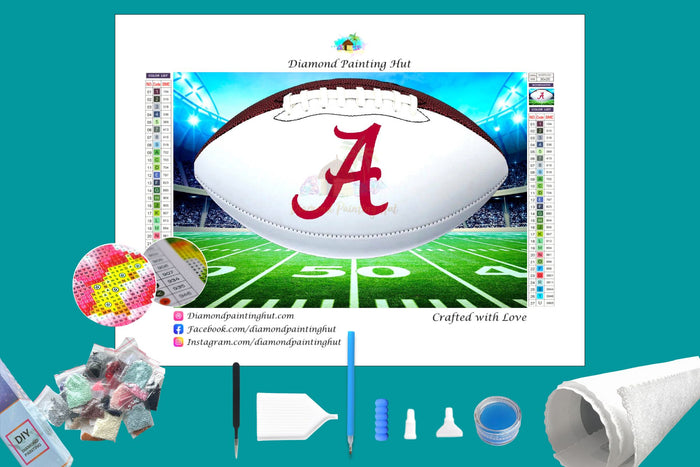 Alabama White NFL Football Diamond Painting-Diamond Painting Hut