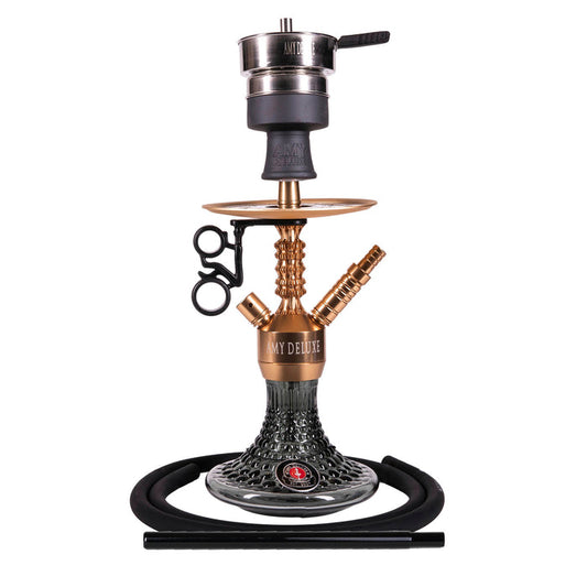 Amy Antique Berry Mini Hookah (072.03) - Gold-Black Base