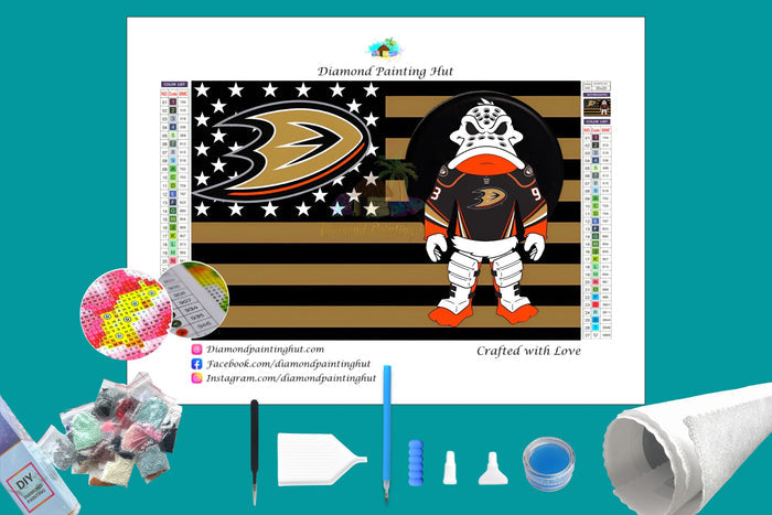 Anaheim NHL Mascot Flag Diamond Painting-Diamond Painting Hut