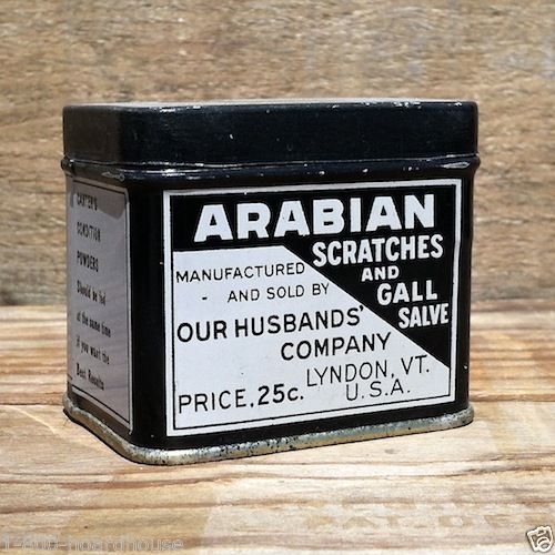 ARABIAN SCRATCHES GALL SALVE Medical Tin 1910s