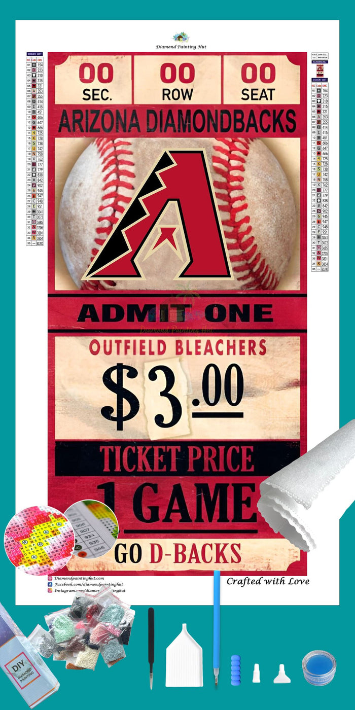 Arizona Diamondbacks MLB Ticket Diamond Painting-Diamond Painting Hut
