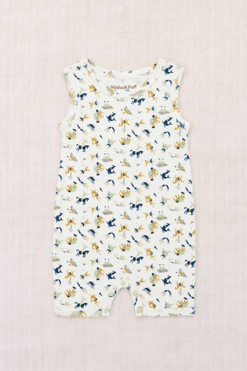 Baby Tank Romper in Marzipan Circus