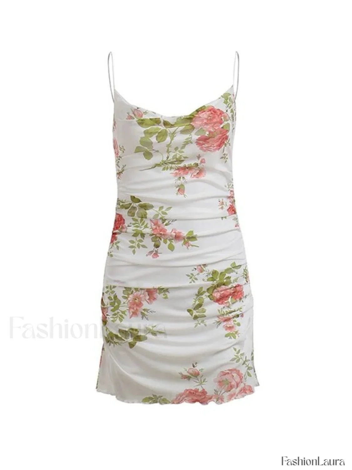 Backless Floral Mesh Mini Dress