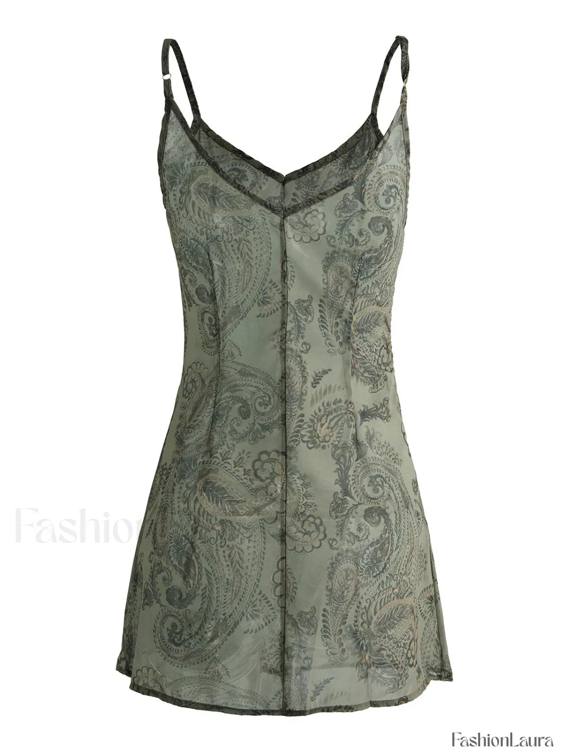 Backless Printed Slip Mini Dress