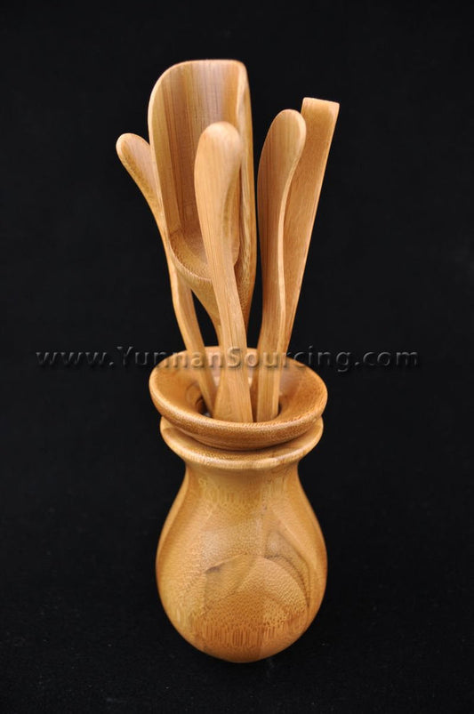 Bamboo Wood "Flower Vase" Cha Dao Set for Gong Fu Tea Brewing | Yunnan Sourcing Tea Shop